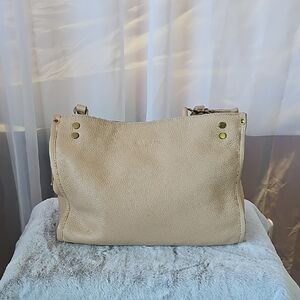 Chic Beige Leather Shoulder Bag
